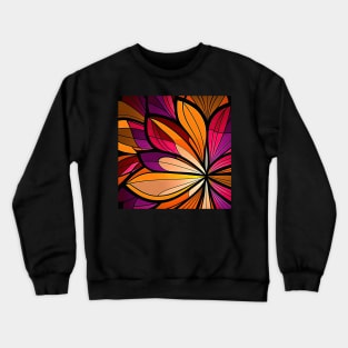 Magenta and Orange Abstract Flower Crewneck Sweatshirt